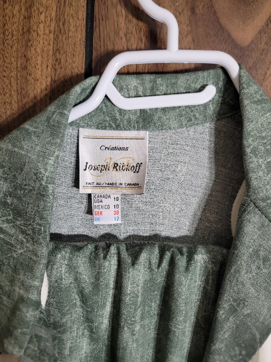 Joseph Ribkoff Green & White Skirt Suit - Size 10 image indicator(4)