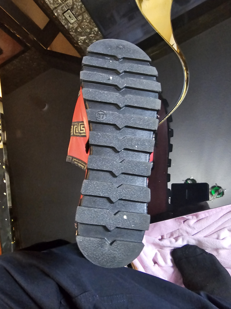 Versace Red & Black Slides - photo 5