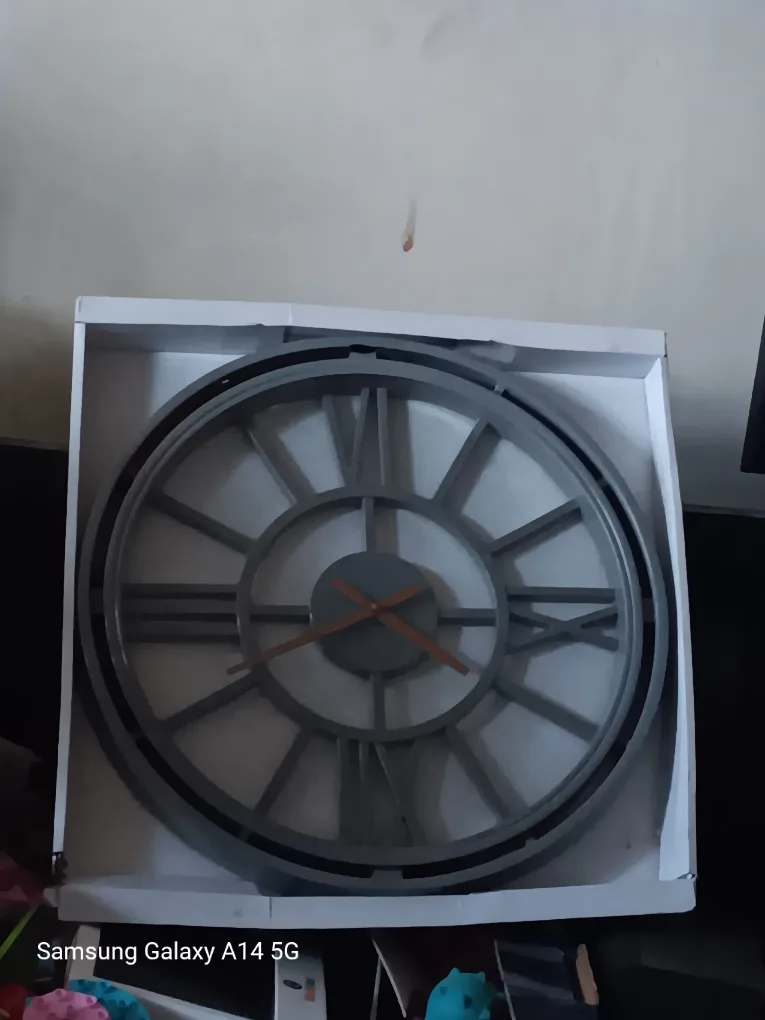 Grey Roman Numeral Wall Clock -   New in Box!    🧡 thumbnail