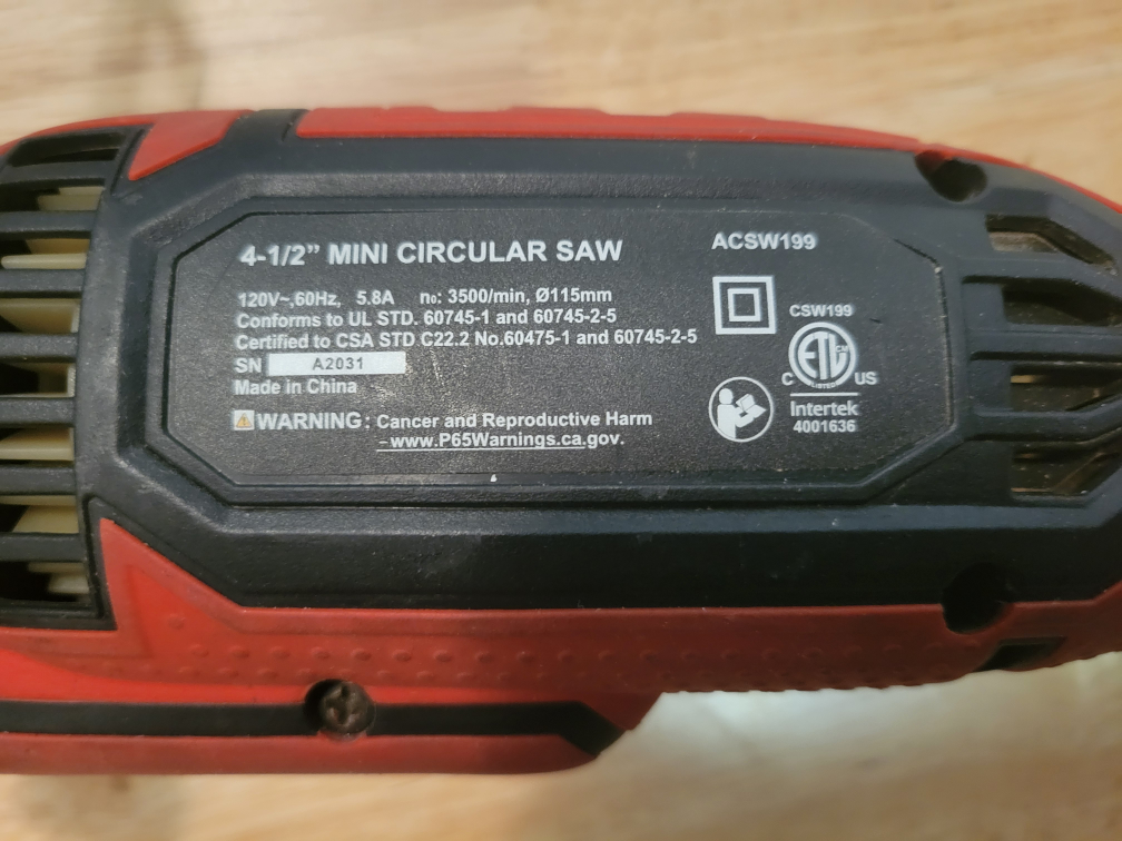 Avid Power 4-1/2" Mini Circular Saw ACSW199 - photo 4