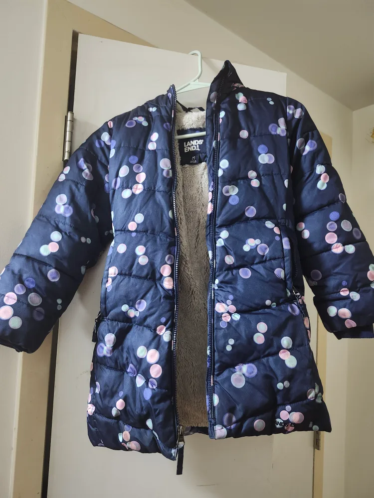 Lands' End Girls' Puffer Jacket - Size M image indicator(2)
