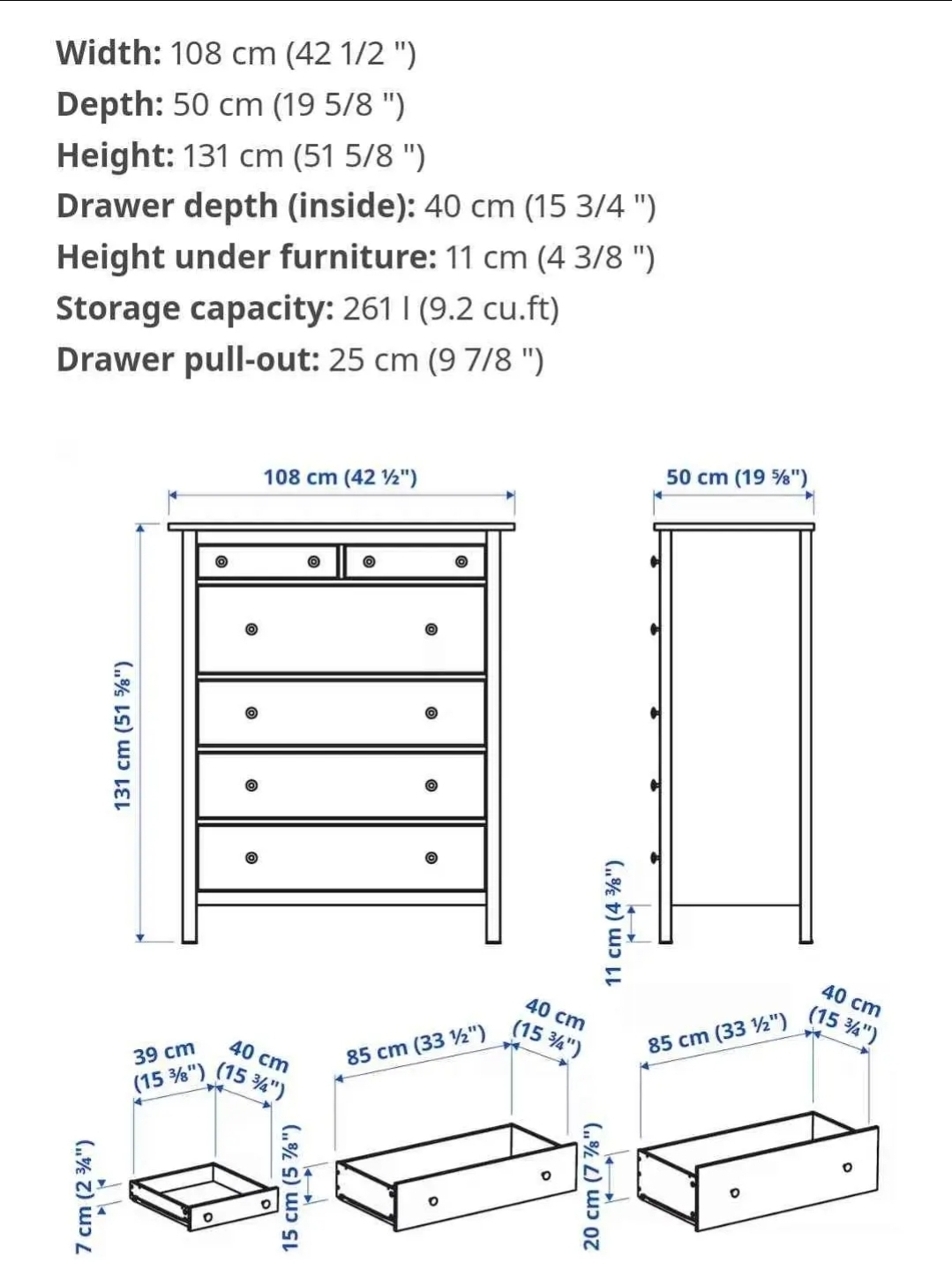 IKEA Hemnes 6-Drawer Chest - Solid Wood - photo 2
