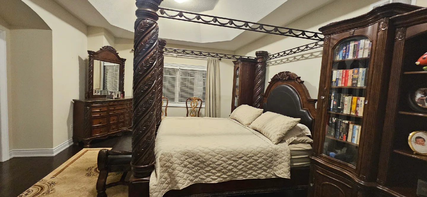Ornate Bedroom Set - Bed, Chairs, Dresser image indicator(2)
