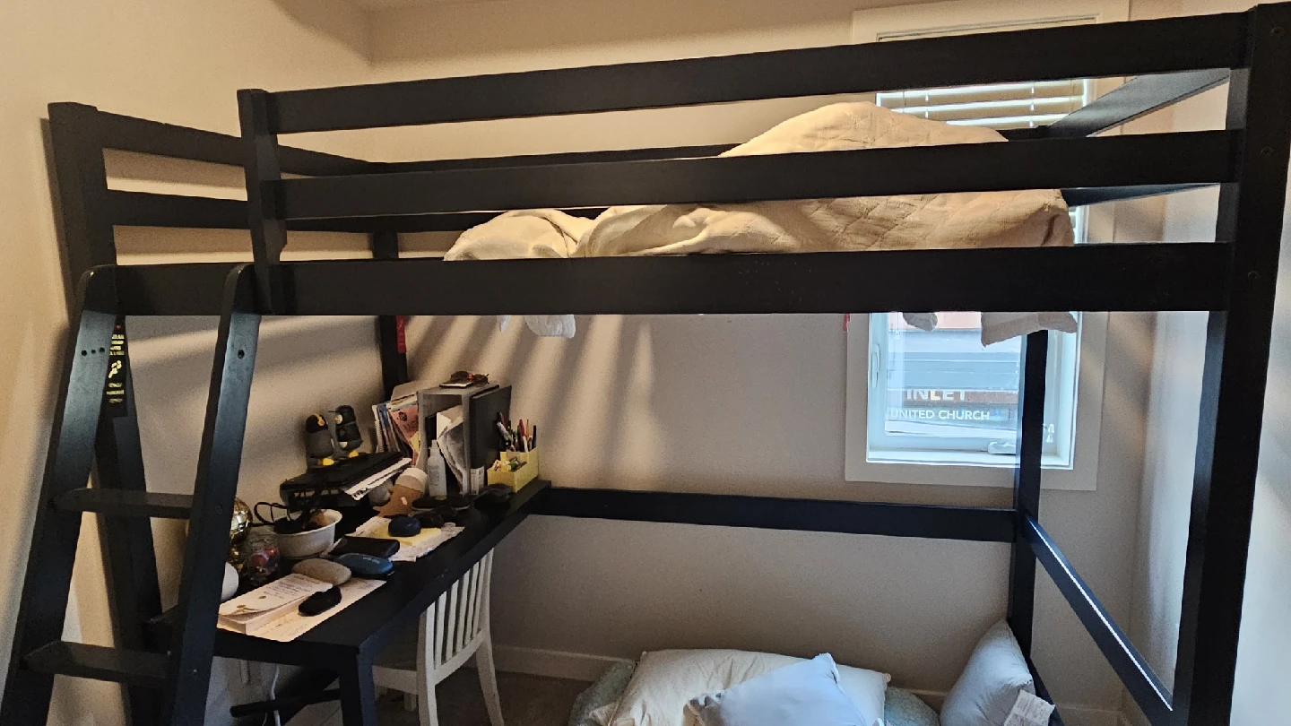 Black Loft Bed with Desk - photo 3