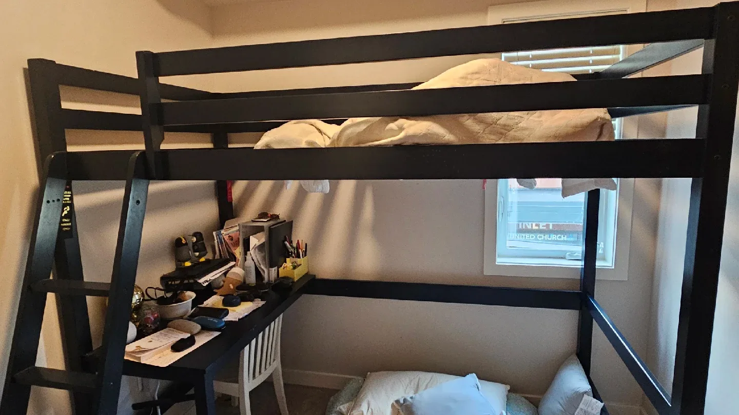 Black Loft Bed with Desk image indicator(3)