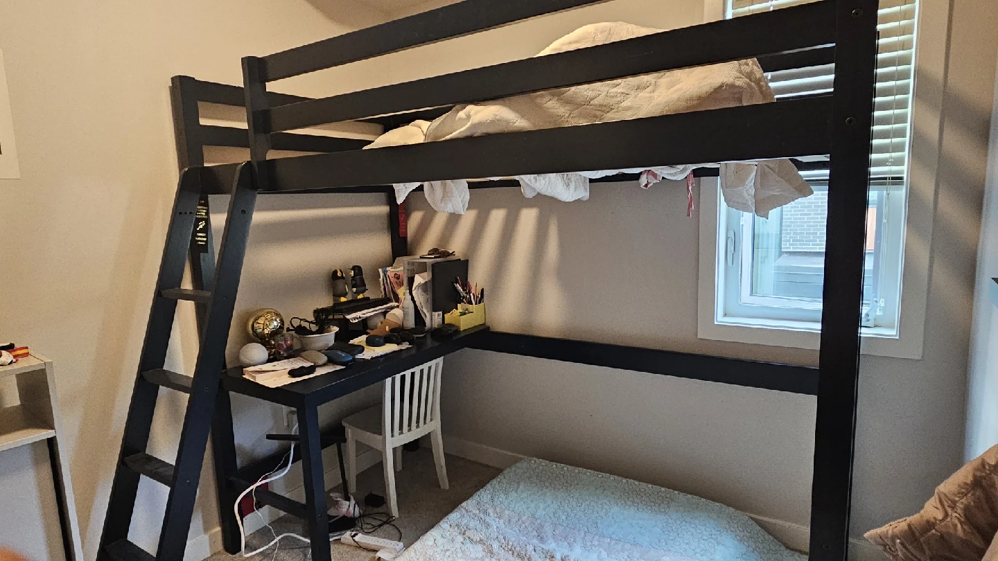 Black Loft Bed with Desk - photo 4