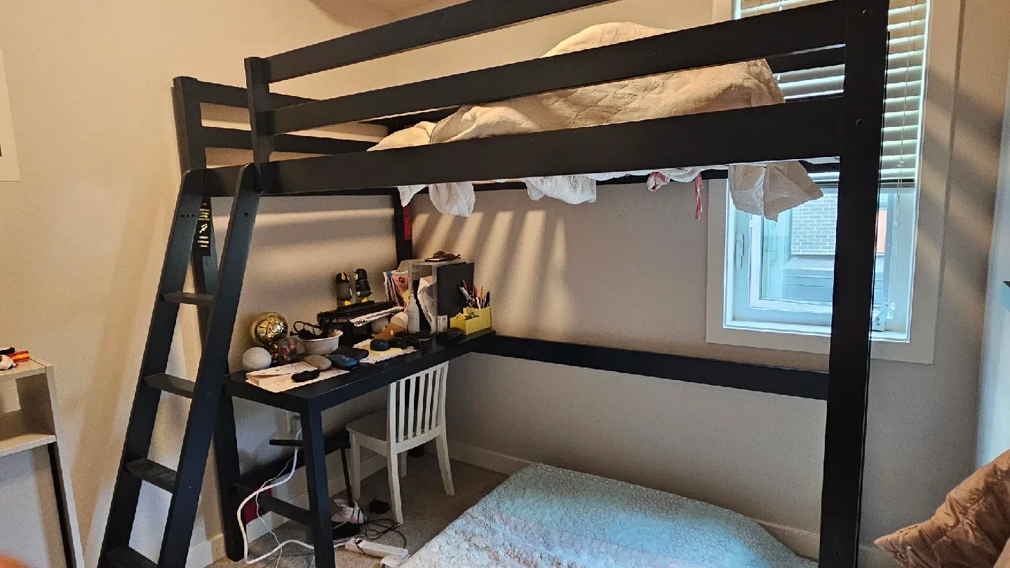 Black Loft Bed with Desk image indicator(4)