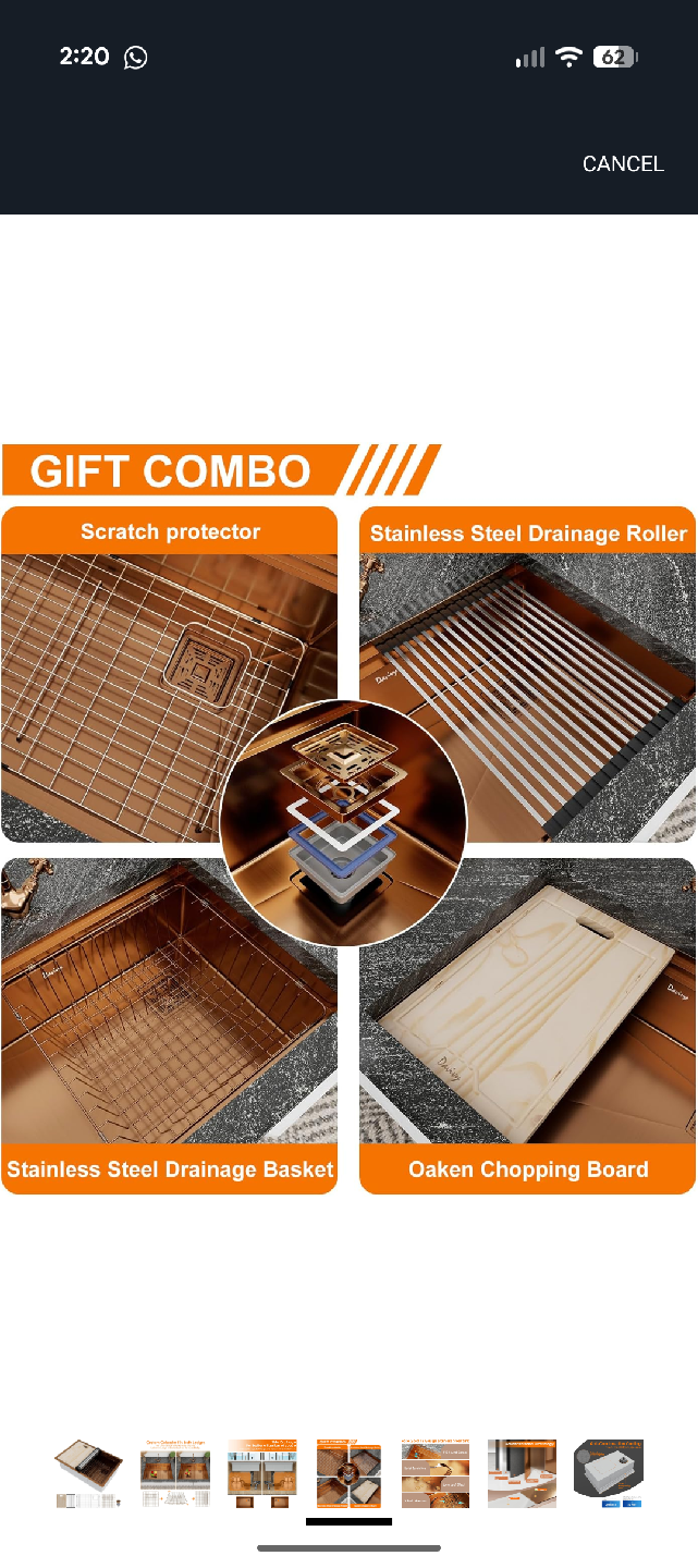 Rose Gold 16 Gauge Stainless Steel Sink - photo 4