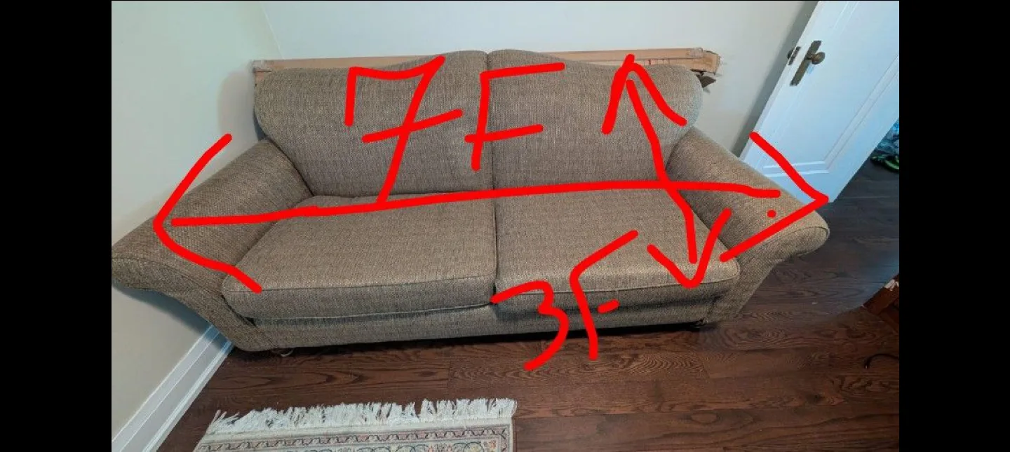 Brown Sofa - 7ft Length image indicator(2)