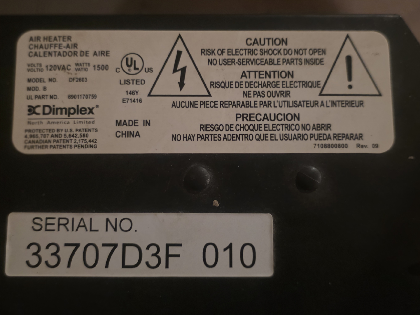 Dimplex DF2603 Electric Fireplace Heater - photo 4