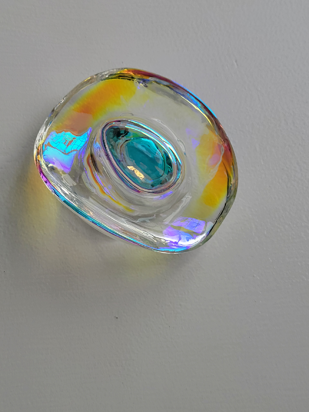 rainbow effect glass Cowboy Hat Paperweight. art. rings - photo 2