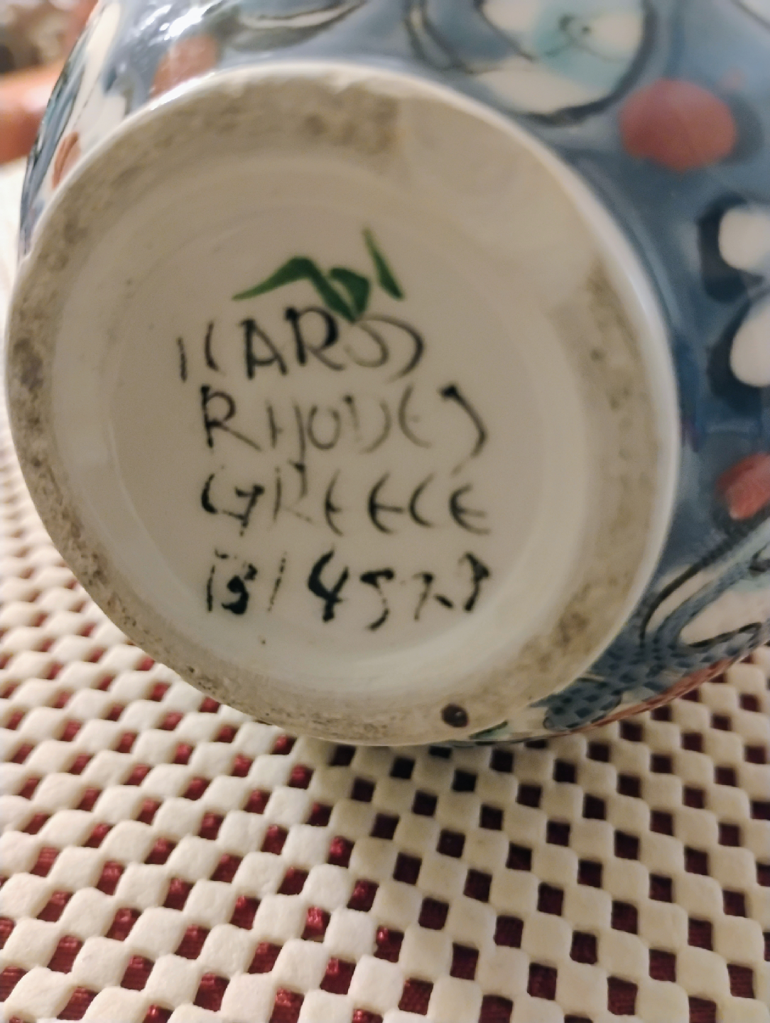 Hand Painted Vase Icaros Rhodes Greece - photo 2