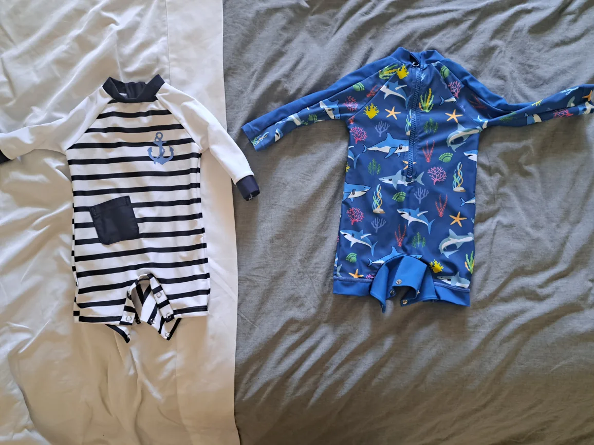 Baby Swim Rash Guard - Anchor & Shark Patterns
