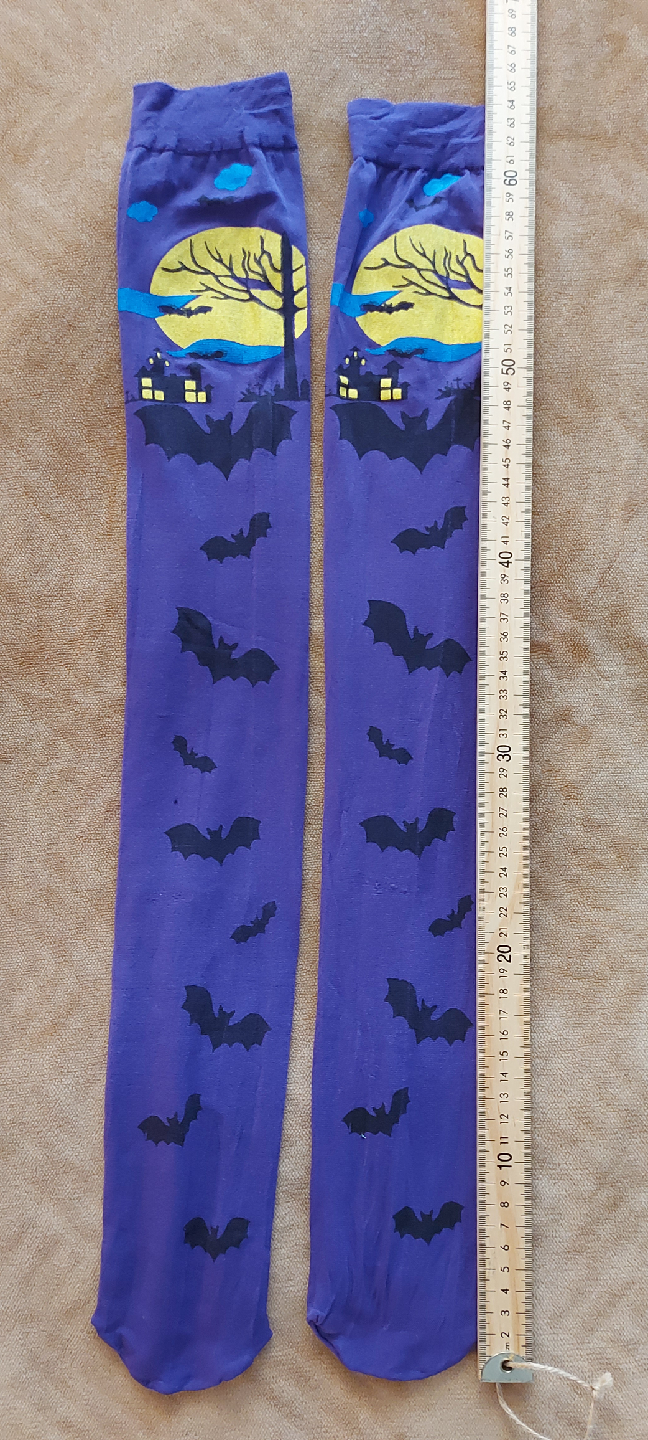 🥕🦇Halloween Bat Print Over-the-Knee Socks - photo 2