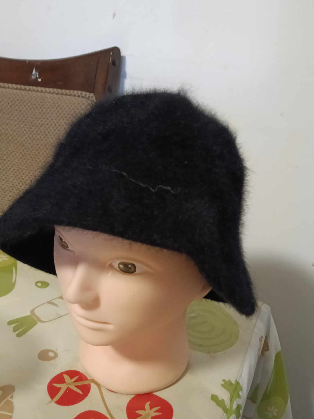 Black Fuzzy Bucket Hat