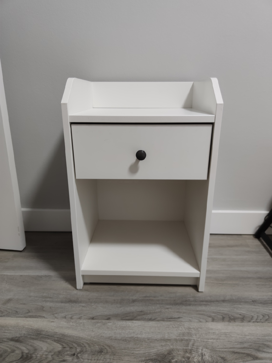 White Ikea Nightstand with Drawer