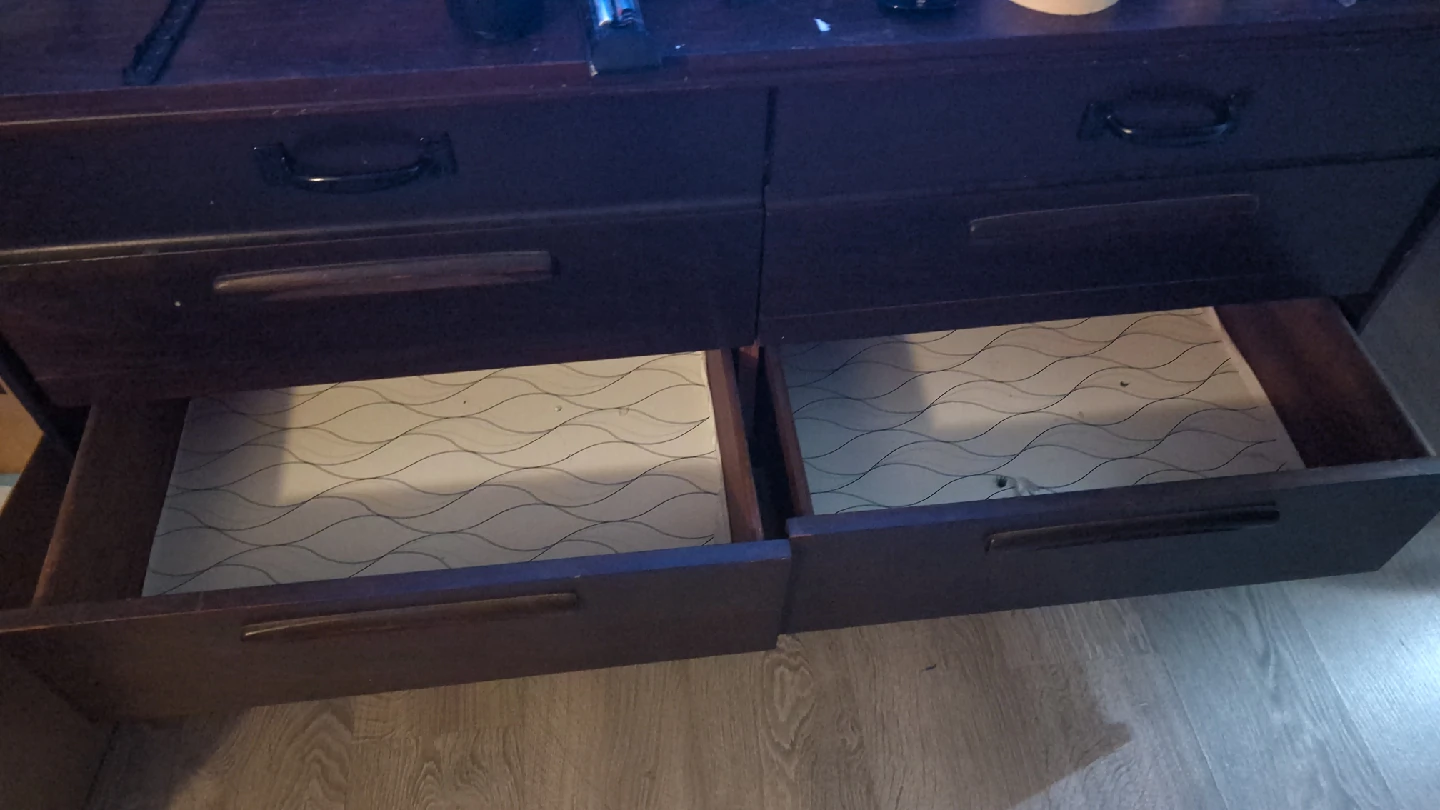 Dark Wood tiki Dresser with 6 Drawers - photo 4