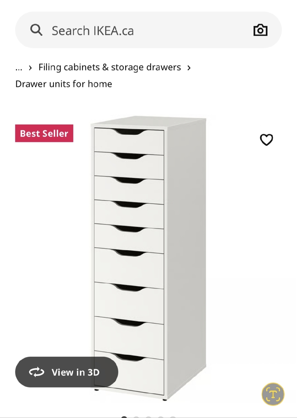 IKEA Alex Drawer Unit - White