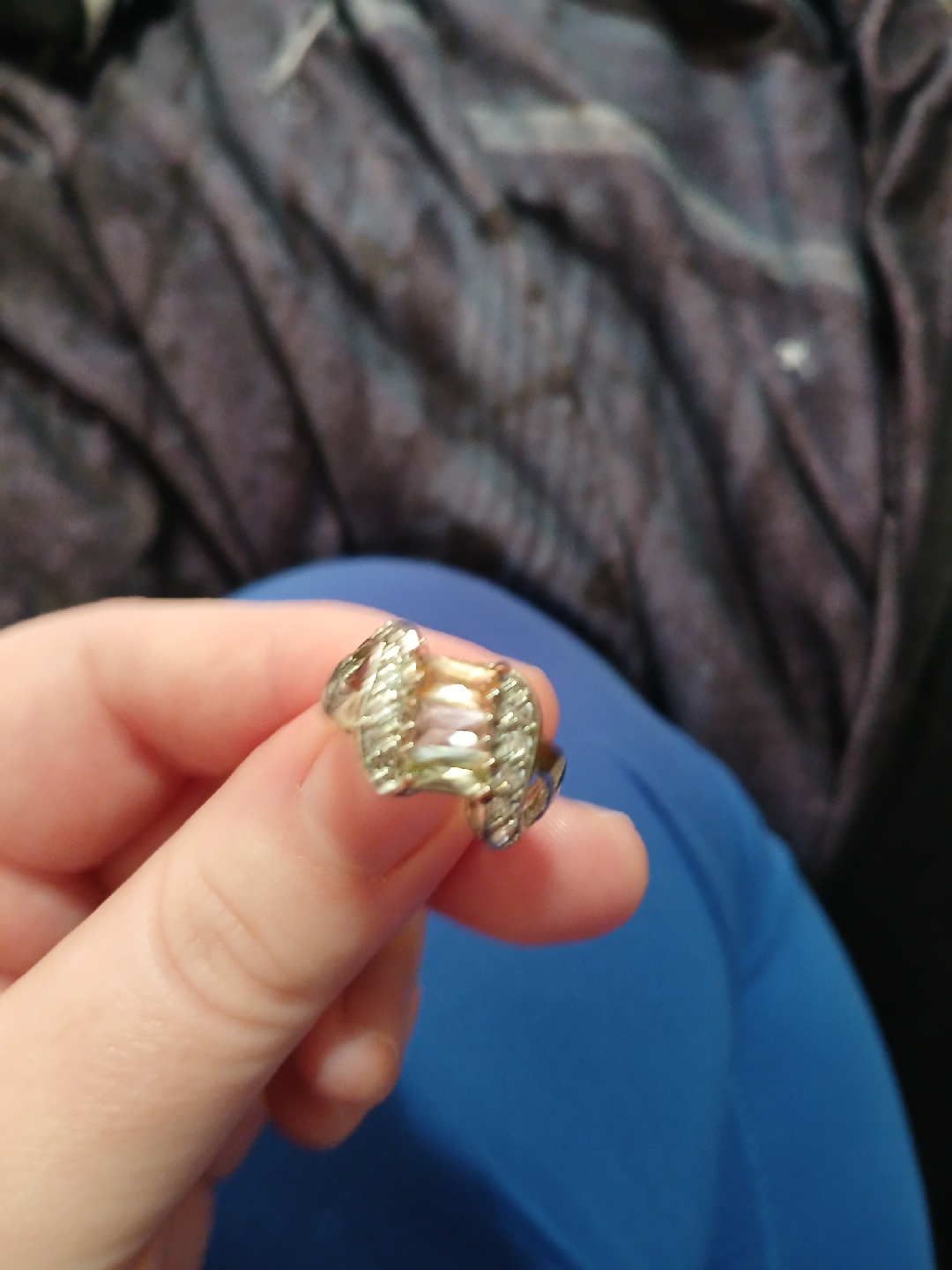 Silver Tone Ring with Gemstone - photo 3