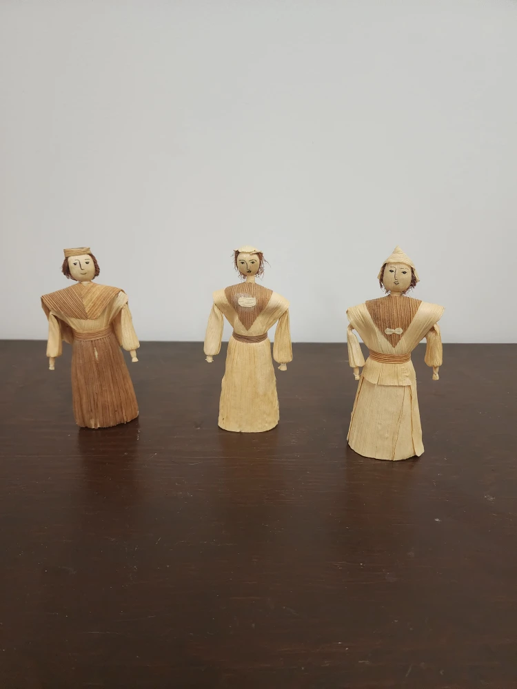Vintage Corn Husk Dolls - Set of 3