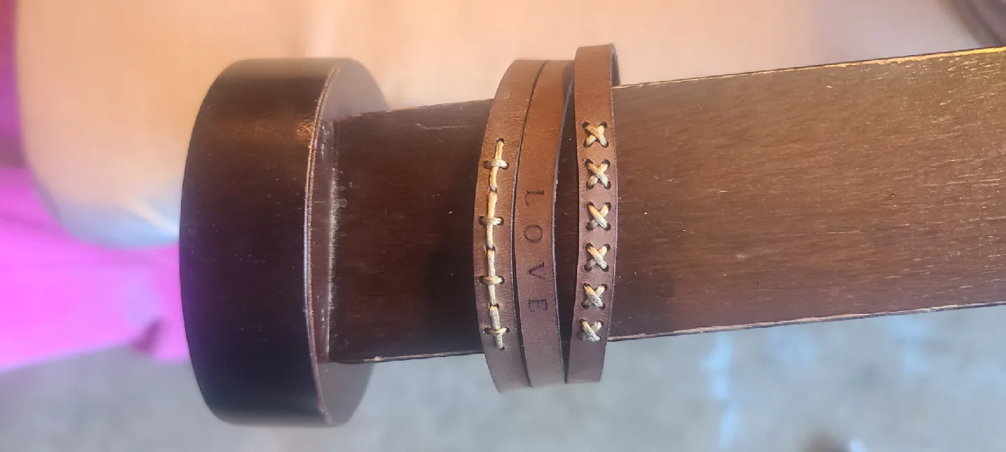 Brown Leather Bracelet with "LOVE" Detail 🥕 thumbnail