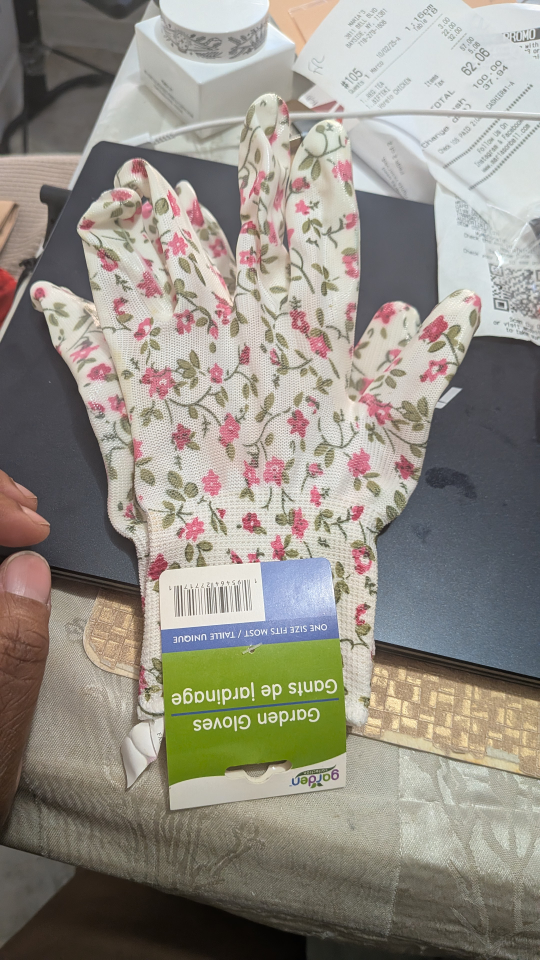 Garden Gloves - Floral Design - One Size Fits Most