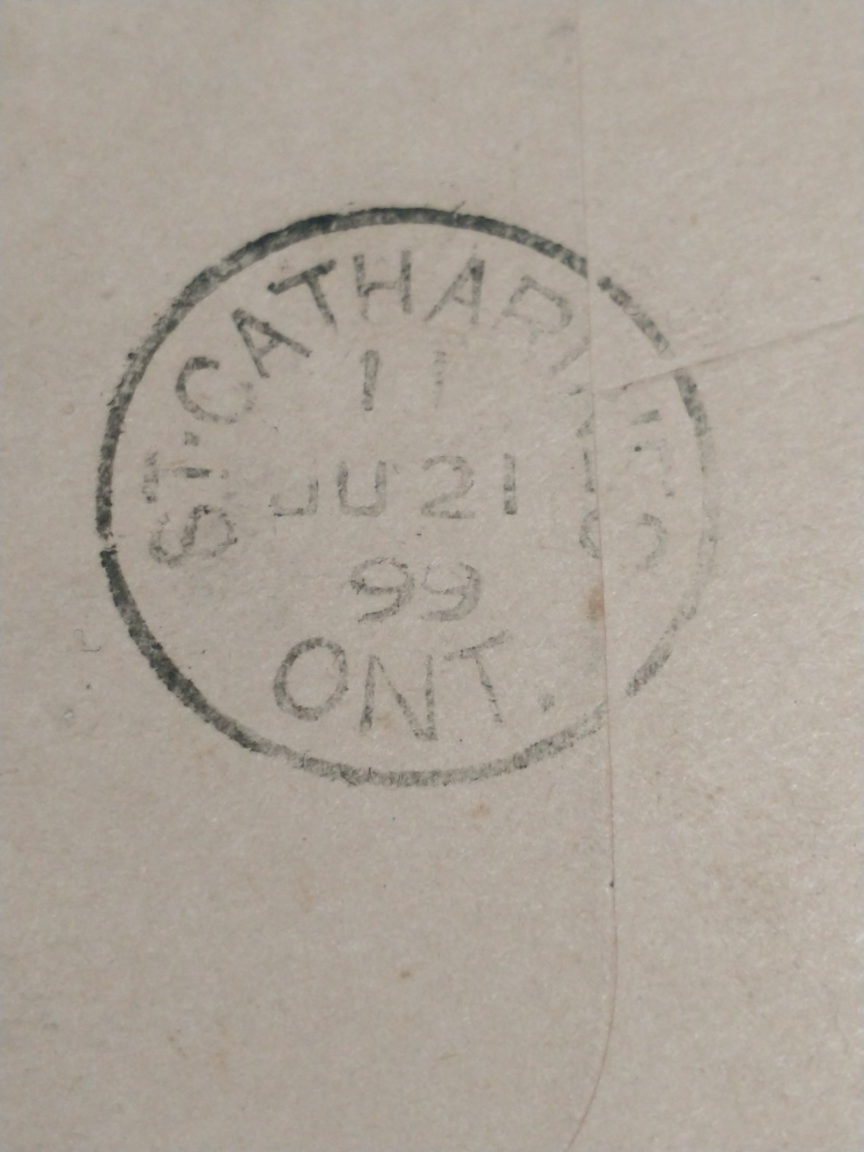 Beautiful 1899 Qn Victoria cover, Brockville to St. Catharins - photo 4