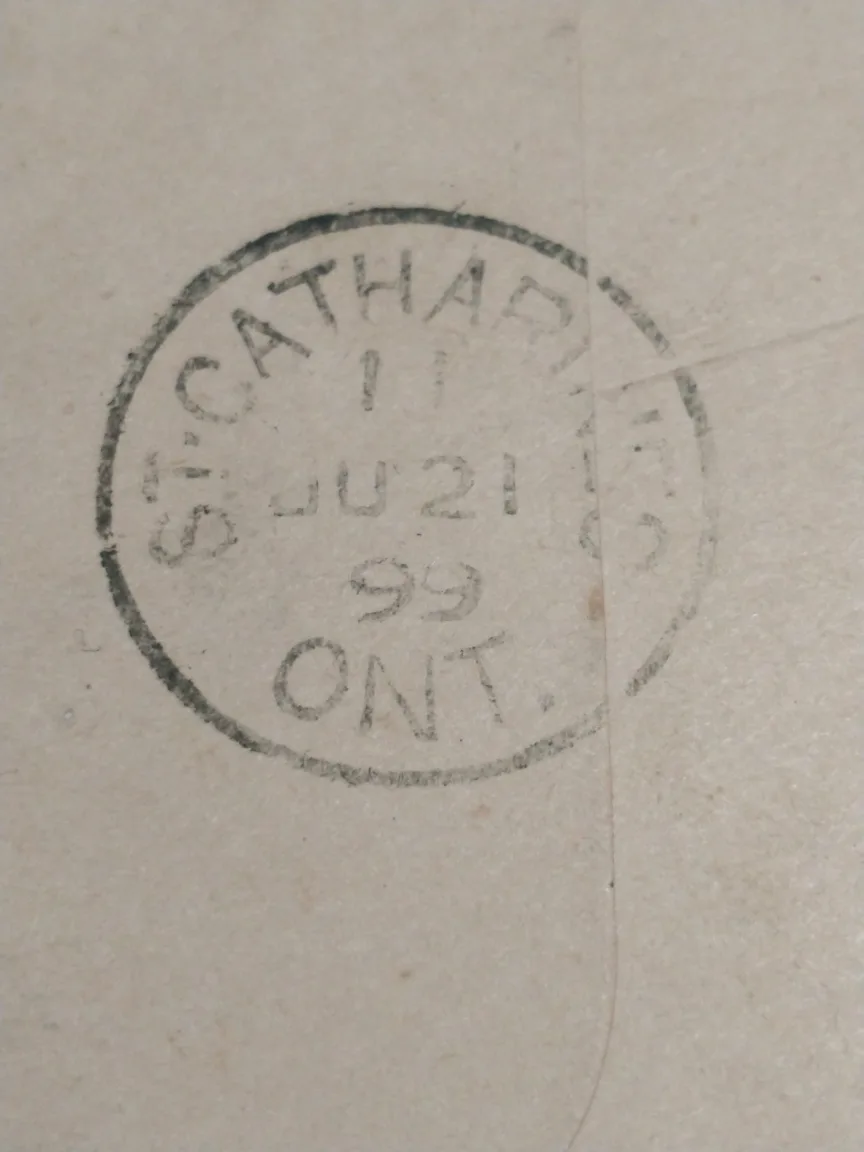 Beautiful 1899 Qn Victoria cover, Brockville to St. Catharins image indicator(4)