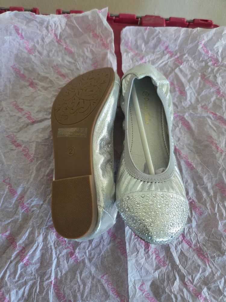 Dream Pairs Silver Ballet Flats - Size 2 image indicator(3)