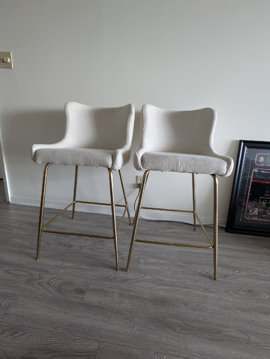 Set of 2 Cream Bar Stools