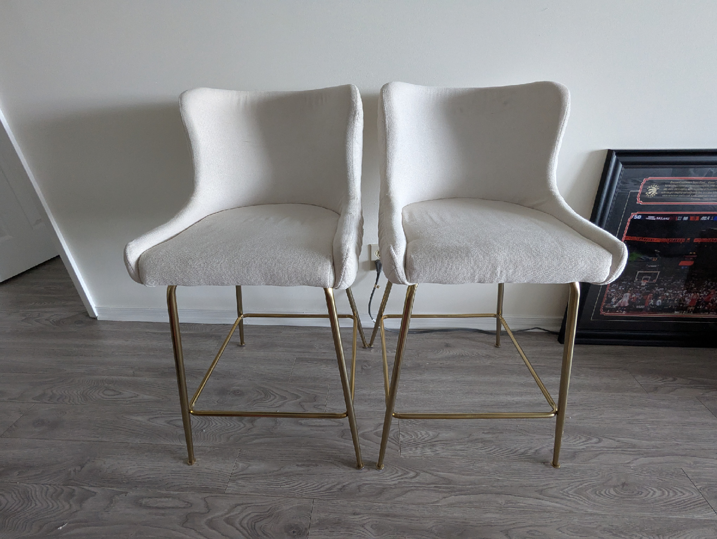 Set of 2 Cream Bar Stools - photo 2