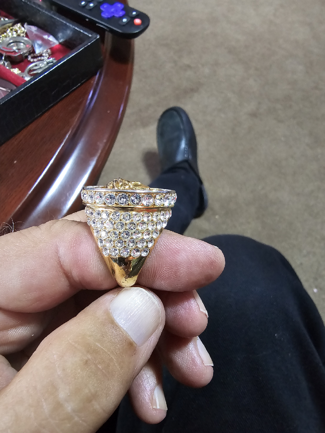 Versace 24 k Gold plated Ring - photo 4