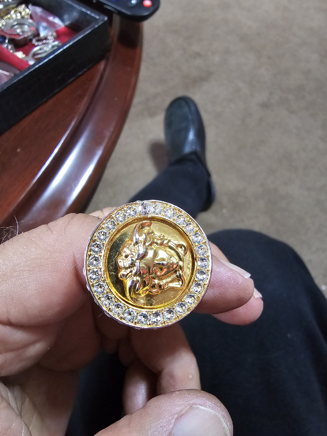 Versace 24 k Gold plated Ring - photo 5