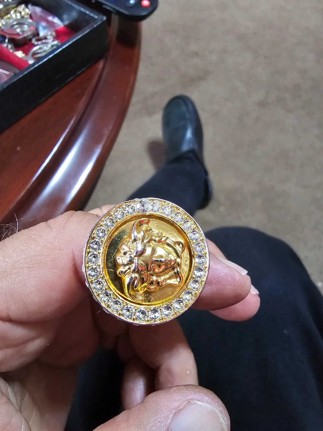 Versace 24 k Gold plated Ring image indicator(5)