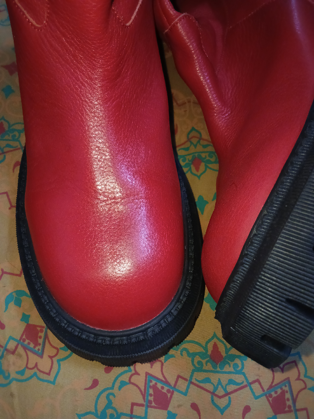 Red Leather Knee High Boots - Size 41 - photo 4