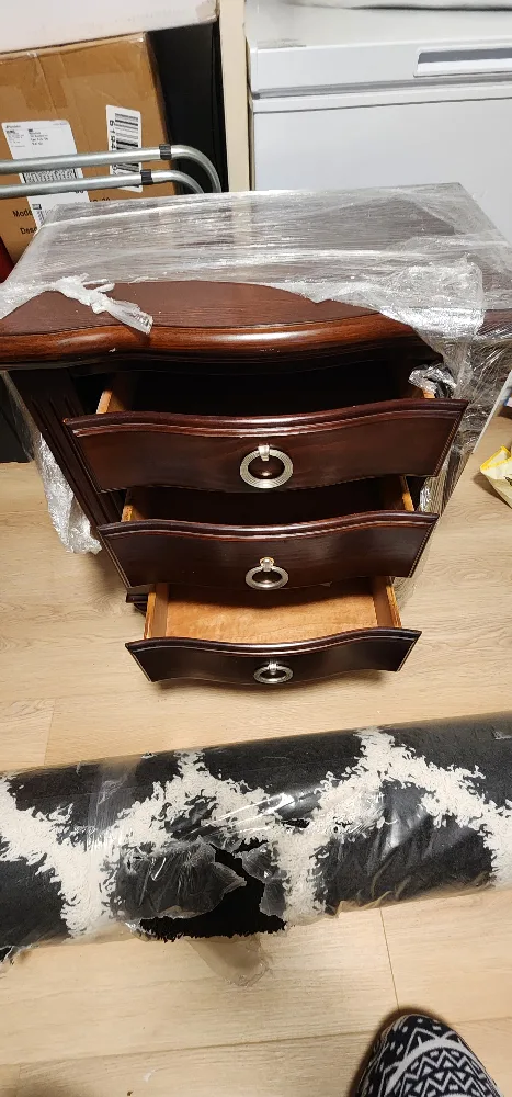 2 Wooden 3-Drawer Nightstand - Dark Brown image indicator(4)