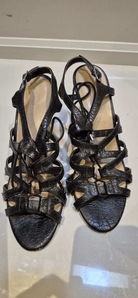 Expression Black Gladiator Heels - Size 8 - photo 3
