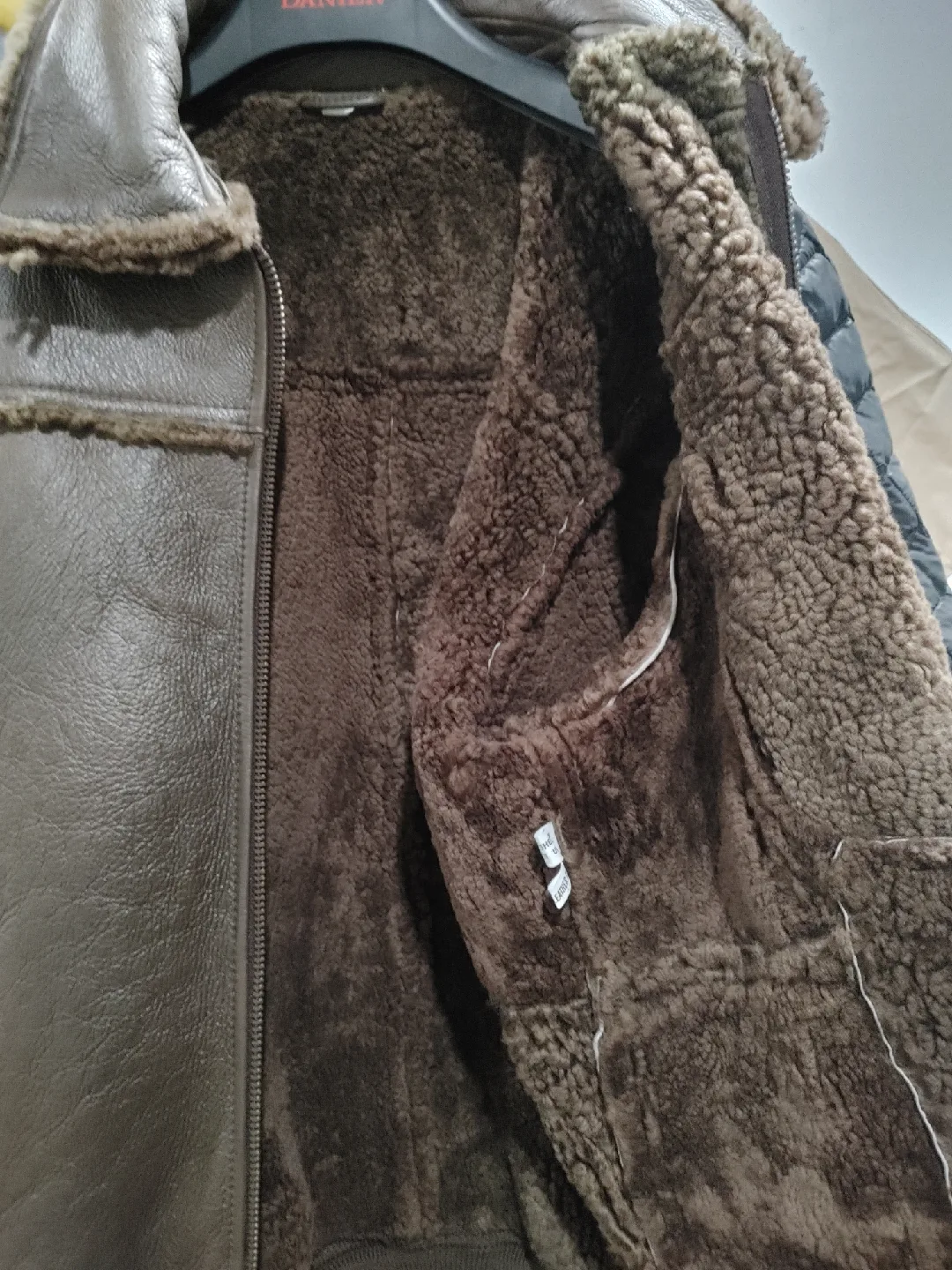 💚GENUINE SHEARLING SHEEPSKIN LEATHER JACKET MENS L BRAND NEW image indicator(7)