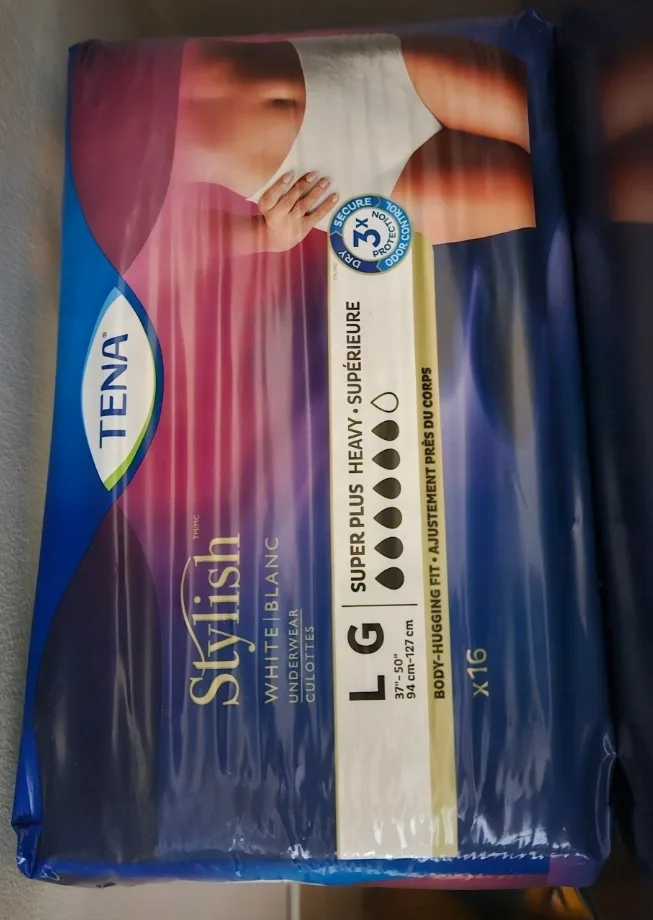 TENA Stylish White Underwear Culottes - Size L thumbnail