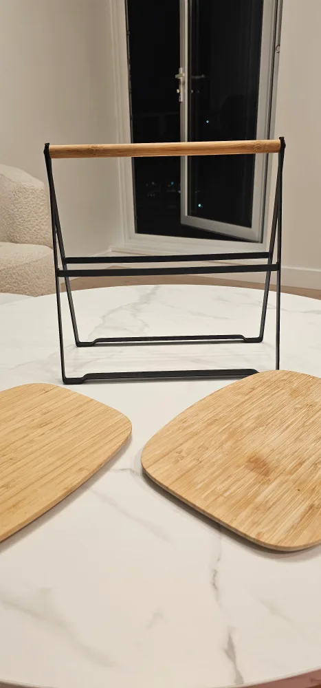 Bamboo & Metal 2-Tier Serving Stand image indicator(3)