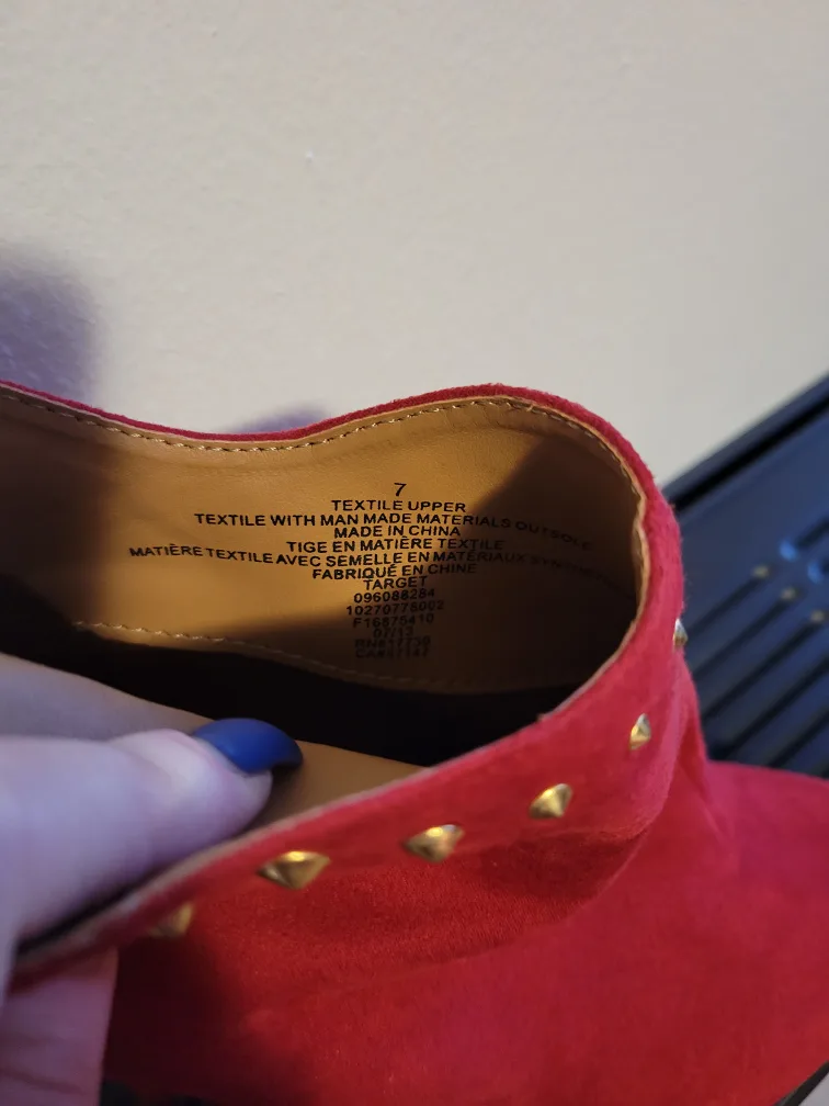 Red Suede Ankle Boots - Size 7 image indicator(3)