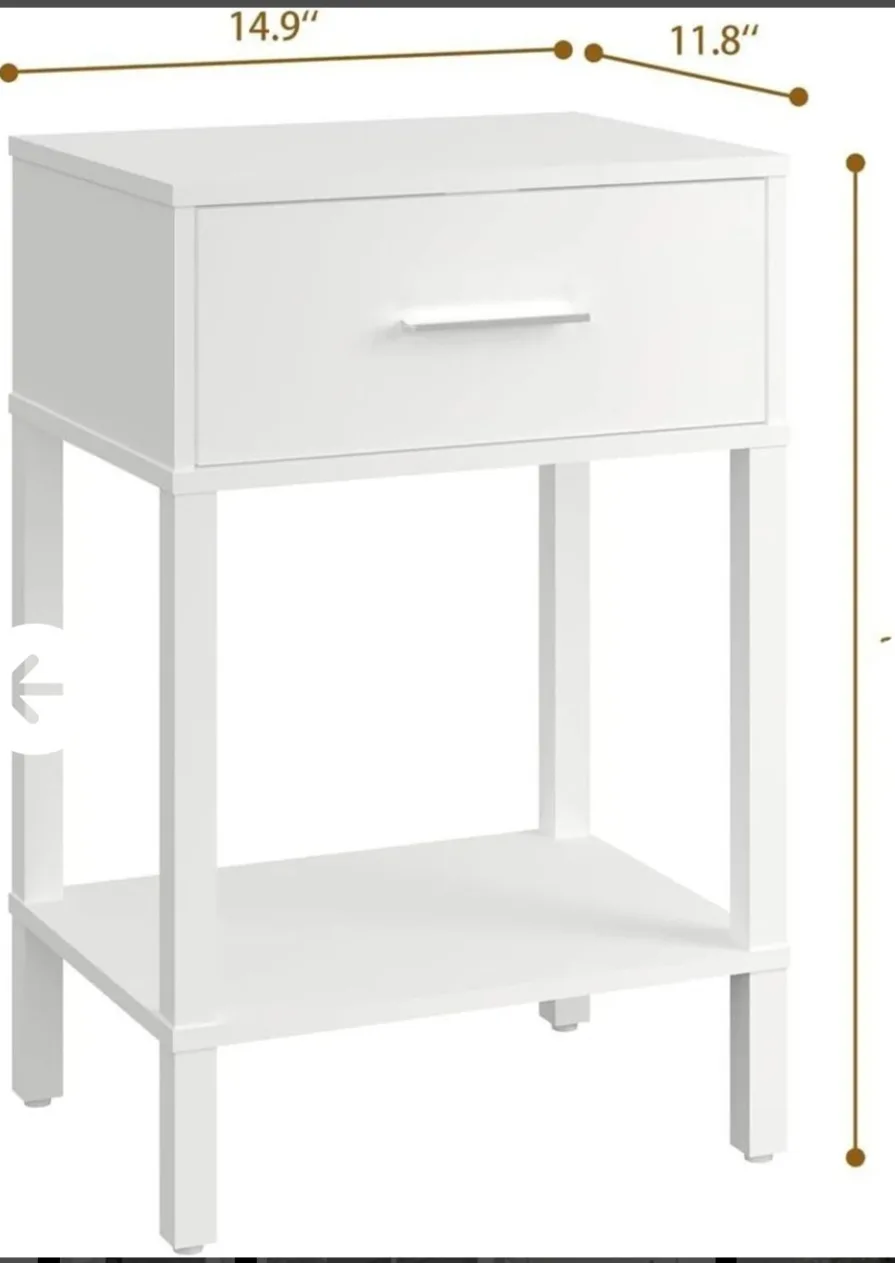 White Nightstand with Drawer image indicator(2)