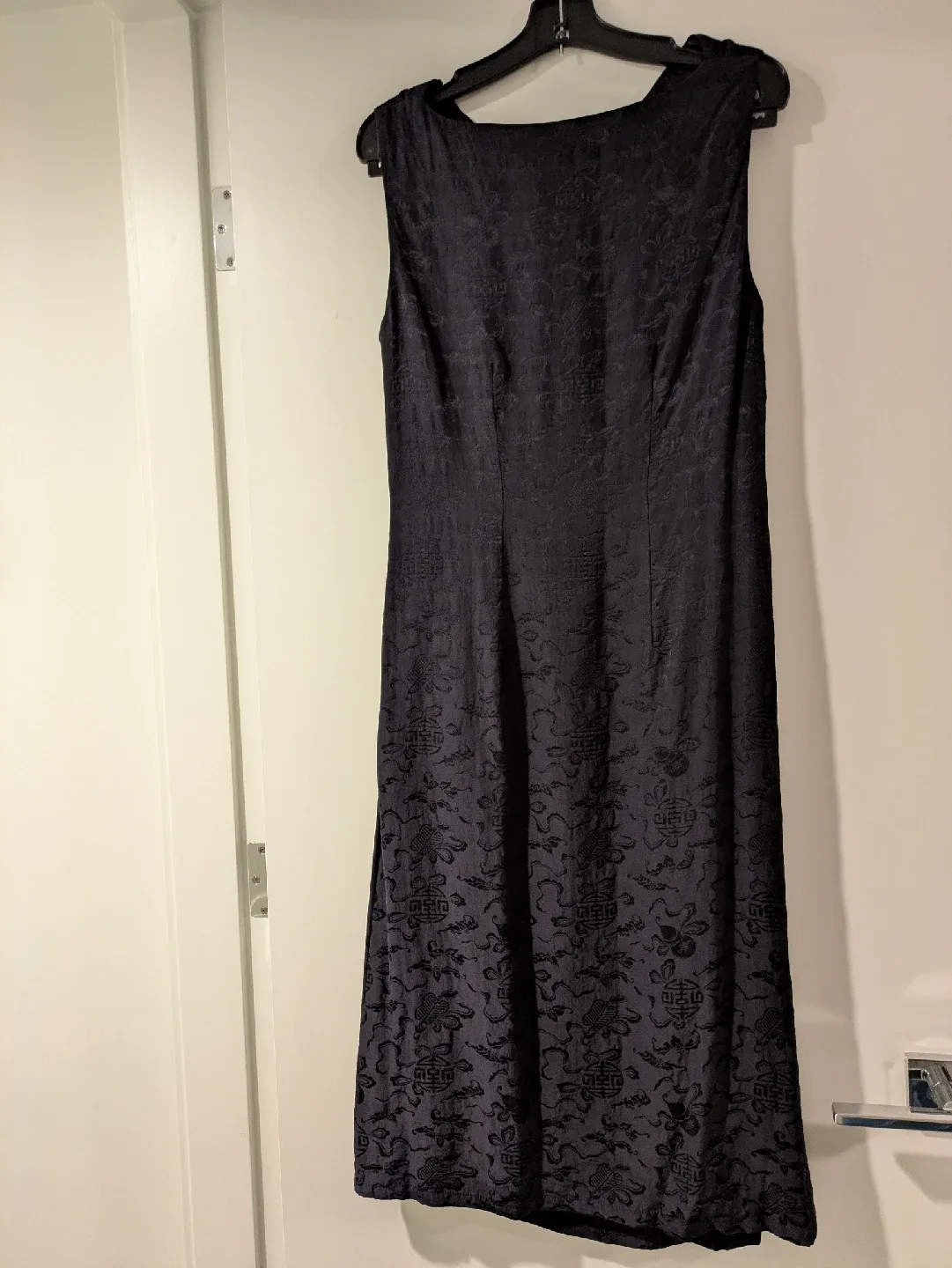 Chinese Silk Black Sleeveless Dress image indicator(2)