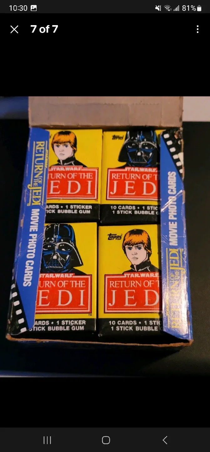 Vintage Star Wars Return of the Jedi Movie Cards Bubble Gum image indicator(7)