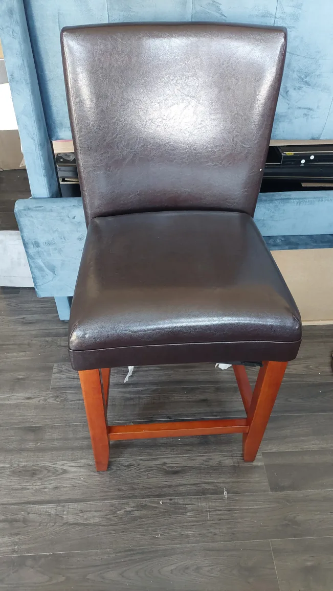 HOMEPOP Brown Faux Leather Barstool image indicator(3)