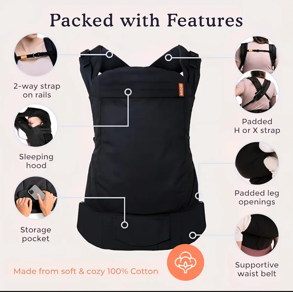 BECO Toddler Carrier Metro Black - 20-60 lbs image indicator(3)