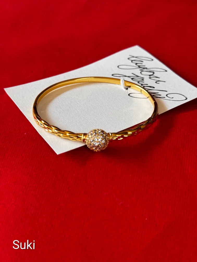 Gold plated Bangle Bracelets set image indicator(8)