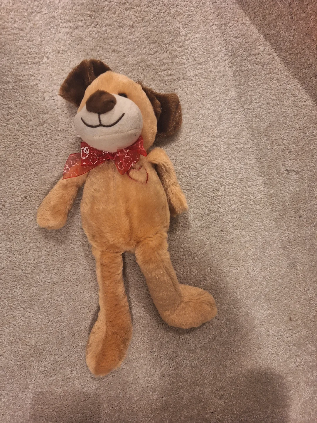 Cute Plush Dog Toy with Red Scarf thumbnail