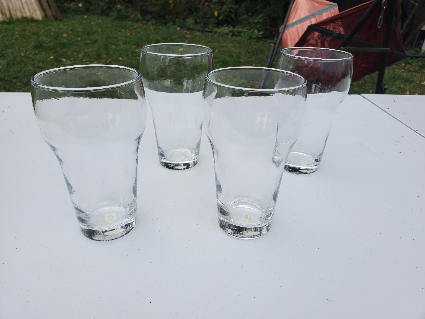 Set of Four Crate and Barrel 16oz English Pub Glasses