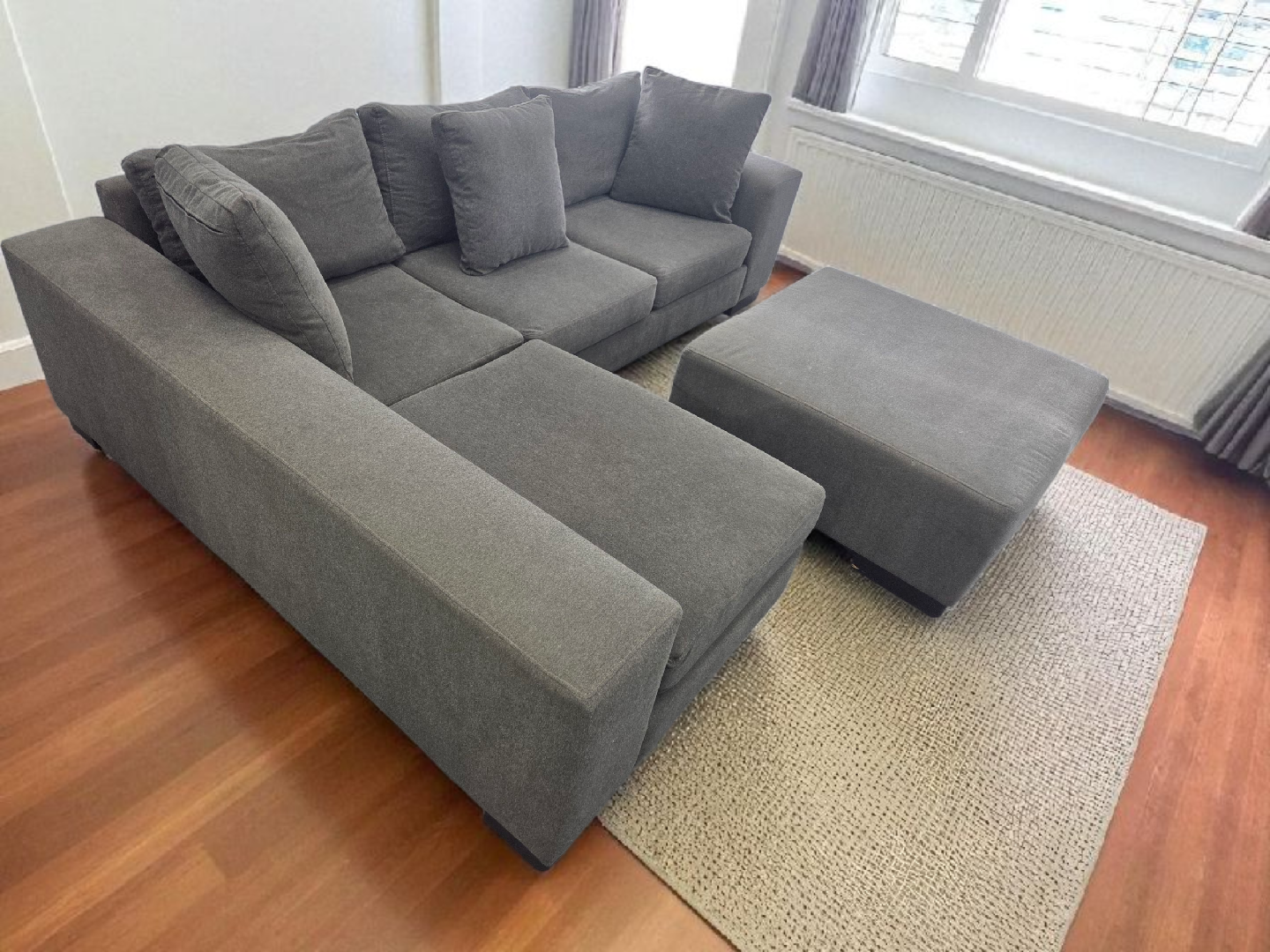 Van Gogh Grey Sectional Sofa with Ottoman - photo 2